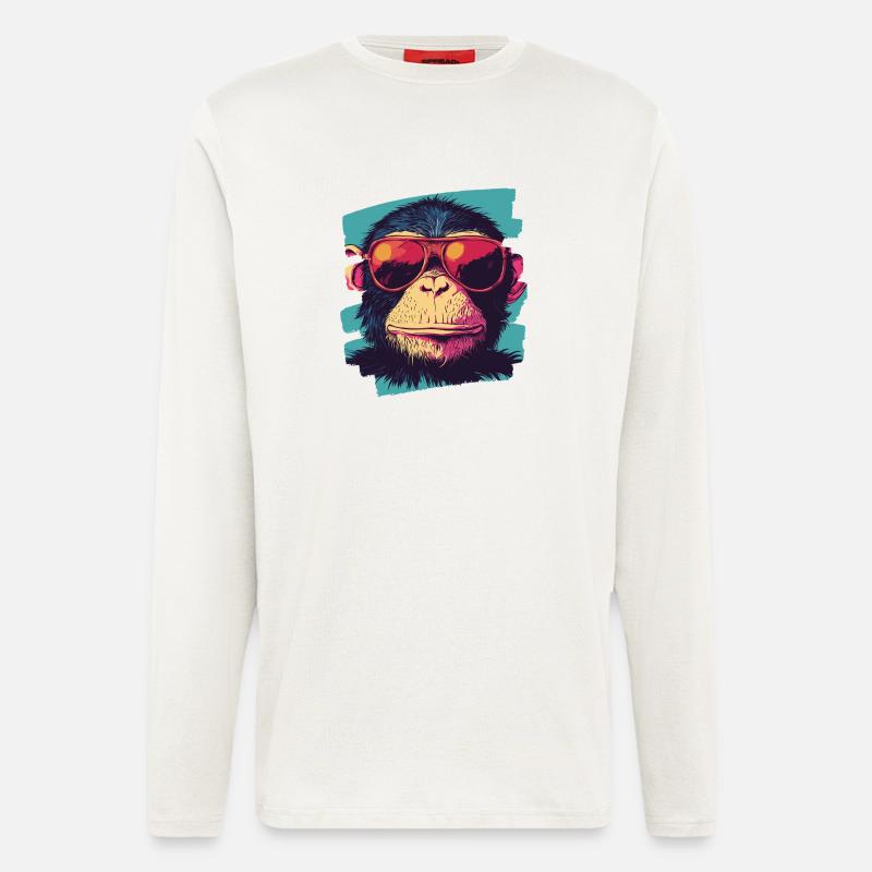 Monkey Retro - Longsleeve - made by SPREAD  - OFF WHITE