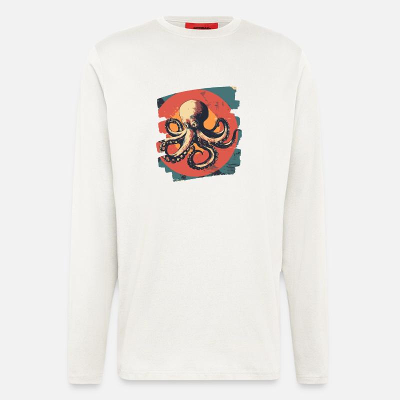 Kraken Oktopus - Langarmshirt - made by SPREAD  - OFF WHITE