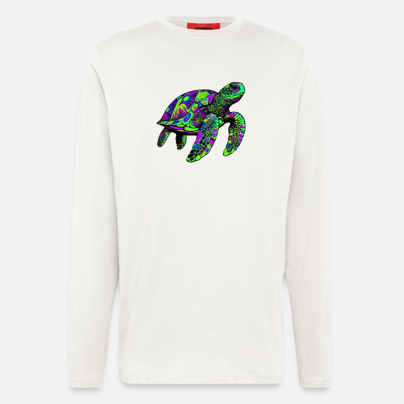 Meeresschildkröte - Langarmshirt - made by SPREAD  - OFF WHITE