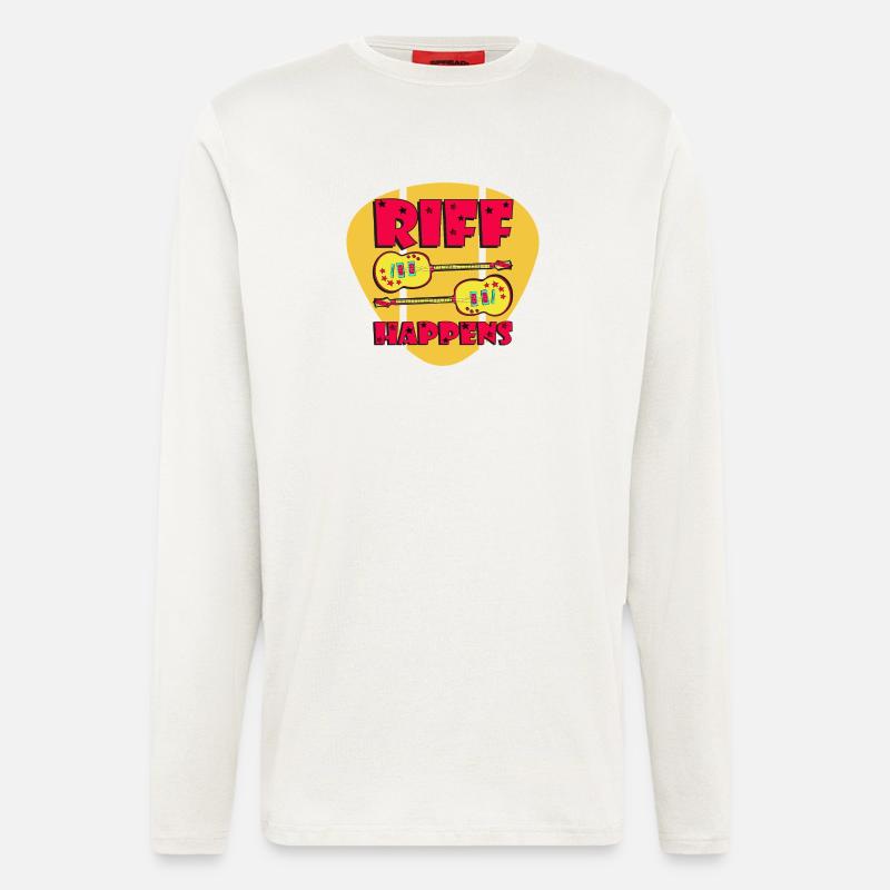 Riff Happens - Funny Comic-Style Guitars - Longsleeve - made by SPREAD  - OFF WHITE