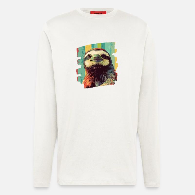 Faultier Retro - Langarmshirt - made by SPREAD  - OFF WHITE