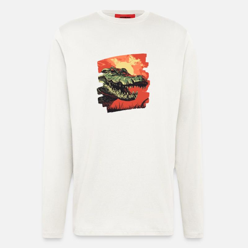 Krokodil - Langarmshirt - made by SPREAD  - OFF WHITE