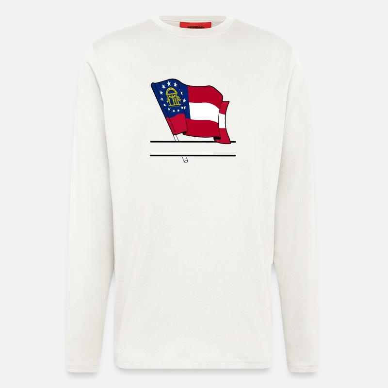 Flagge Georgien Textbanner - Langarmshirt - made by SPREAD  - OFF WHITE