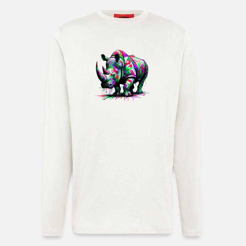 Nashorn - Langarmshirt - made by SPREAD  - OFF WHITE