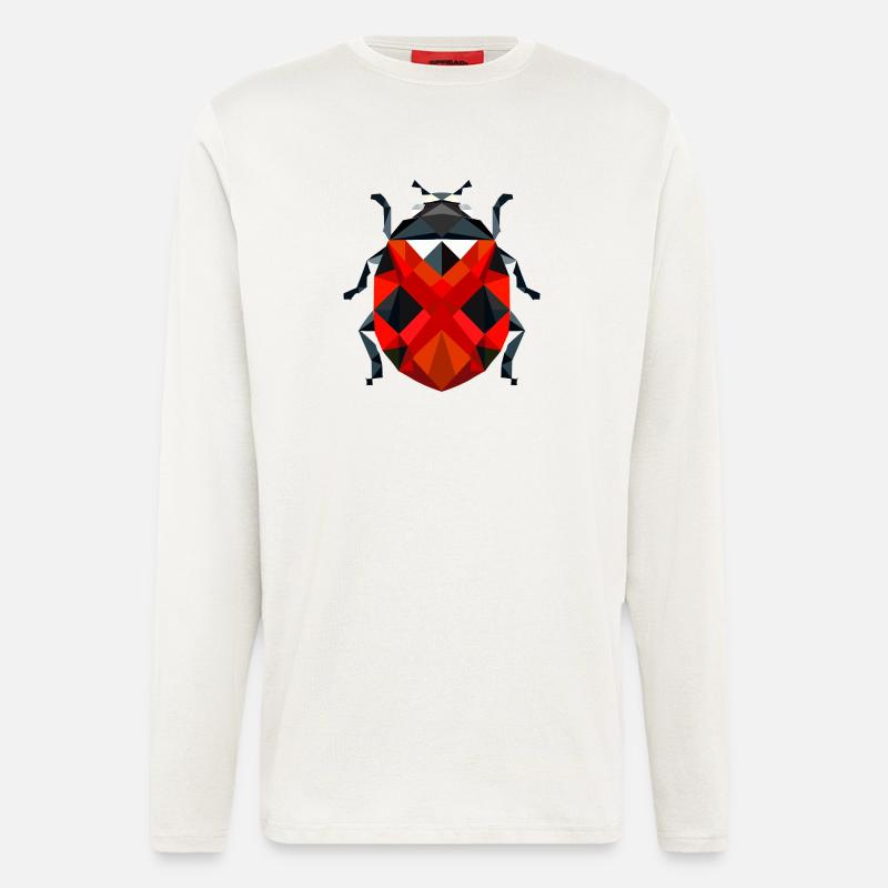 Stilvolle polygonale Marienkäfer-Illustration - Langarmshirt - made by SPREAD  - OFF WHITE