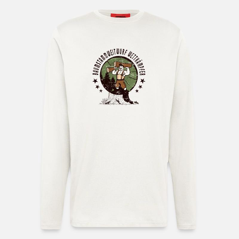 Tree trunk throwing competitors - Longsleeve - made by SPREAD  - OFF WHITE
