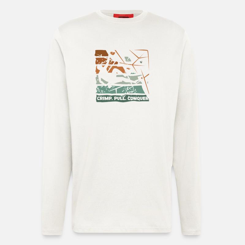 Bouldern – Crimp. Pull. Conquer. - Langarmshirt - made by SPREAD  - OFF WHITE