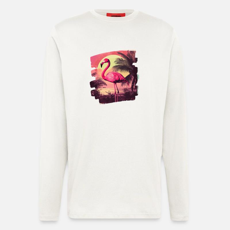 Flamingo - Langarmshirt - made by SPREAD  - OFF WHITE