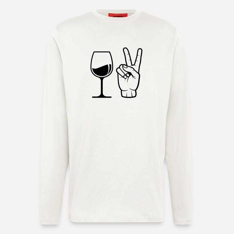 Wein bestellen - Langarmshirt - made by SPREAD - OFF WHITE