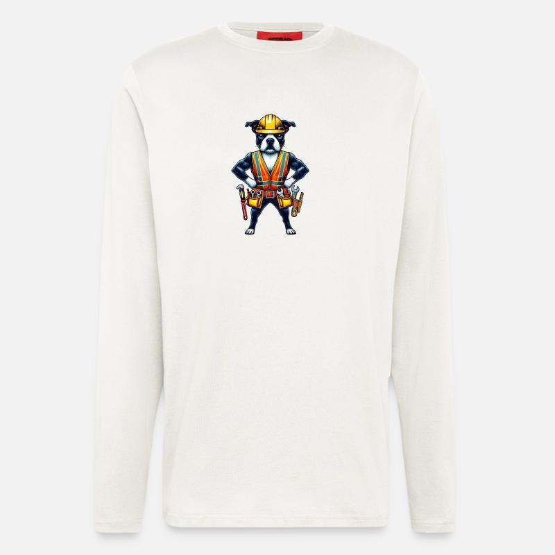 Bostie Construction Worker - Longsleeve - made by SPREAD  - OFF WHITE