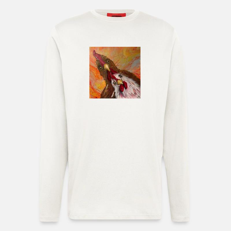 Hahn und Huhn - Langarmshirt - made by SPREAD  - OFF WHITE