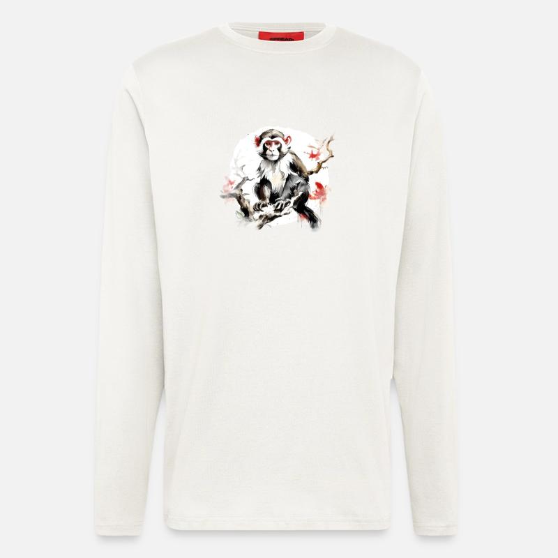 Chinesisches Sternzeichen Affe - Langarmshirt - made by SPREAD - OFF WHITE
