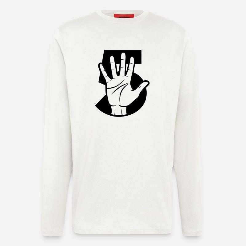 Gib mir 5 - schlag ein - Langarmshirt - made by SPREAD  - OFF WHITE