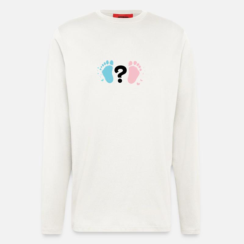 Empreintes Bébé Pastel et Question - Manches longues bio décontracté fabriqué en UE - OFF WHITE