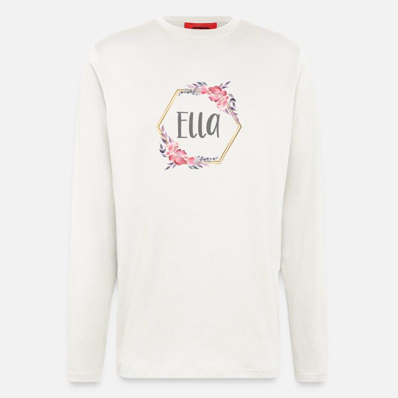 Ella Mädchen Name personalisiertes Geschenk - Langarmshirt - made by SPREAD  - OFF WHITE