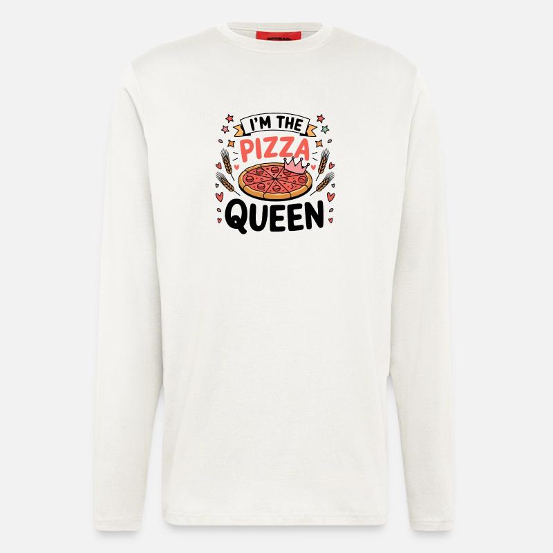 Ich bin die Pizza-Queen - Langarmshirt - made by SPREAD  - OFF WHITE