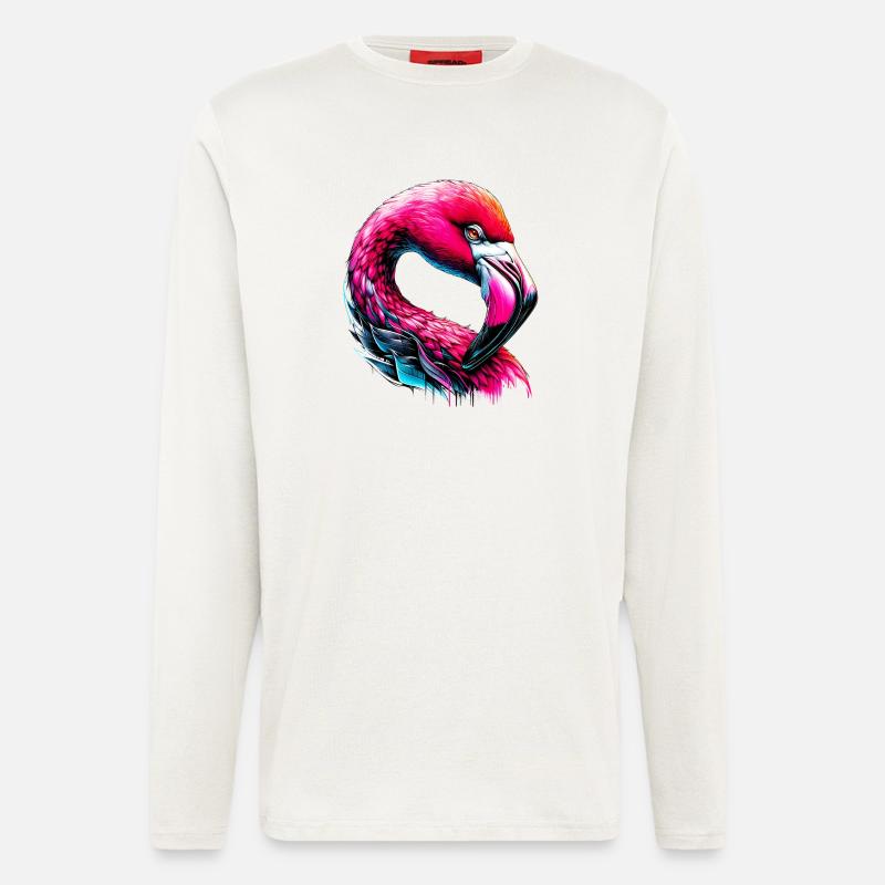 Flamingo - Langarmshirt - made by SPREAD  - OFF WHITE