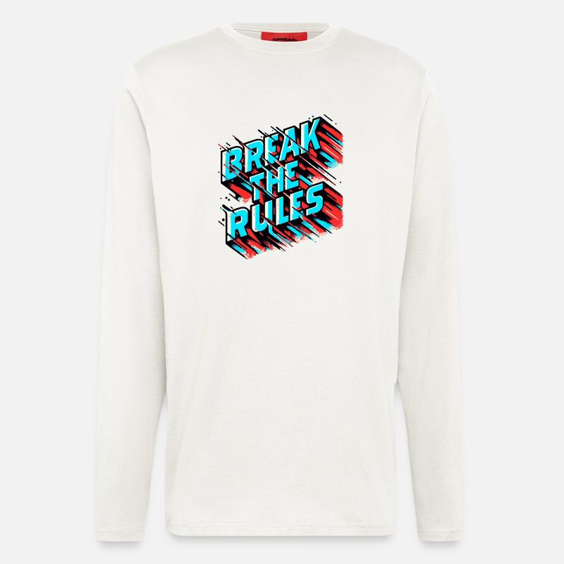 Break the Rules – Glitch Effect - Longsleeve - made by SPREAD  - OFF WHITE