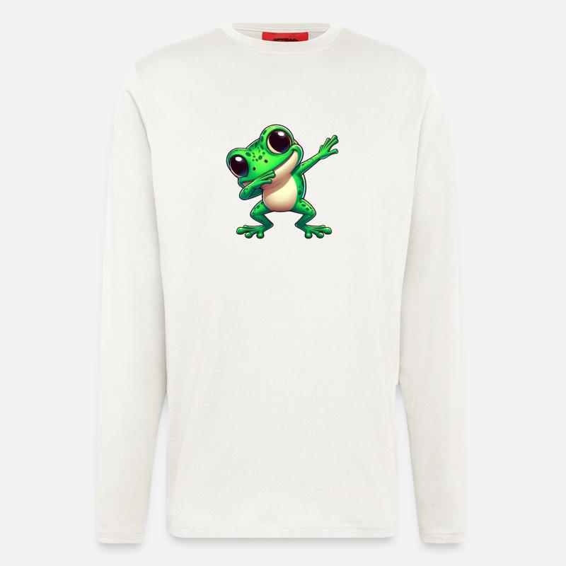 Cool Frog Dabbing Trendy Toad - Longsleeve - made by SPREAD  - OFF WHITE