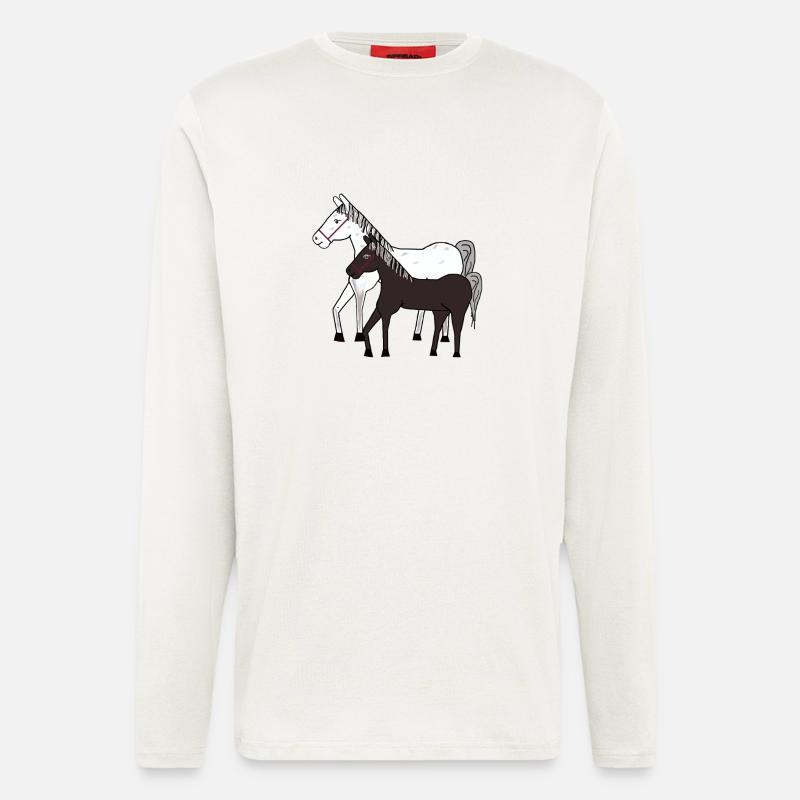 Pferd Pferde Pony - Langarmshirt - made by SPREAD  - OFF WHITE