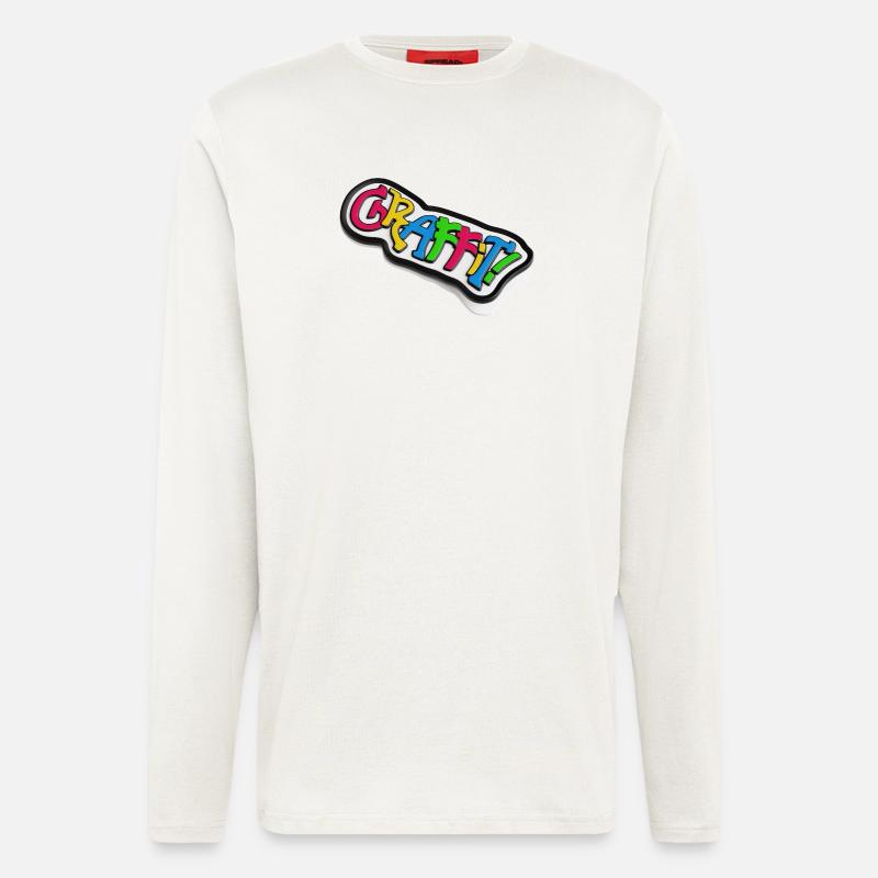 Graffiti lettering 3d effect - Longsleeve - made by SPREAD  - OFF WHITE