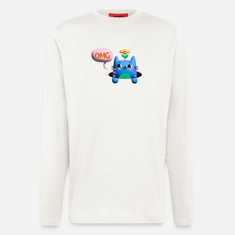 OMG Cat cute 3d bubble - Langarmshirt - made by SPREAD  - OFF WHITE