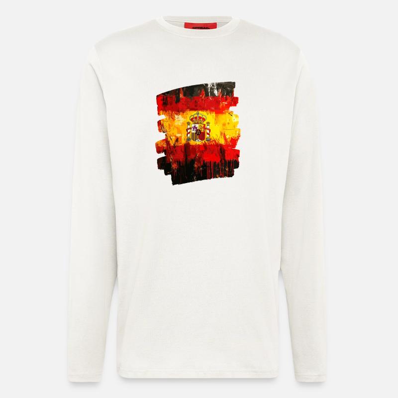 Spanische Flagge Spanien - Langarmshirt - made by SPREAD  - OFF WHITE
