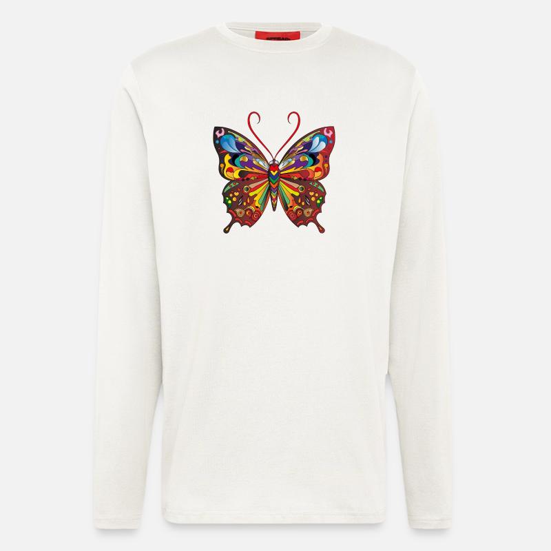 Der bunte Schmetterling - Langarmshirt - made by SPREAD  - OFF WHITE