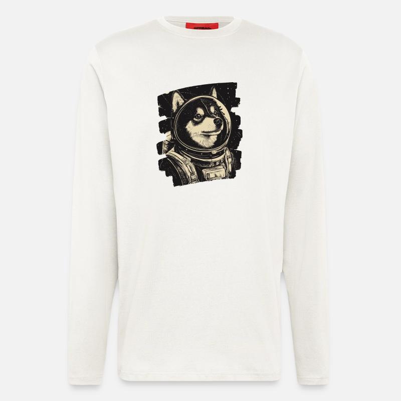 Husky Astronaut - Langarmshirt - made by SPREAD  - OFF WHITE