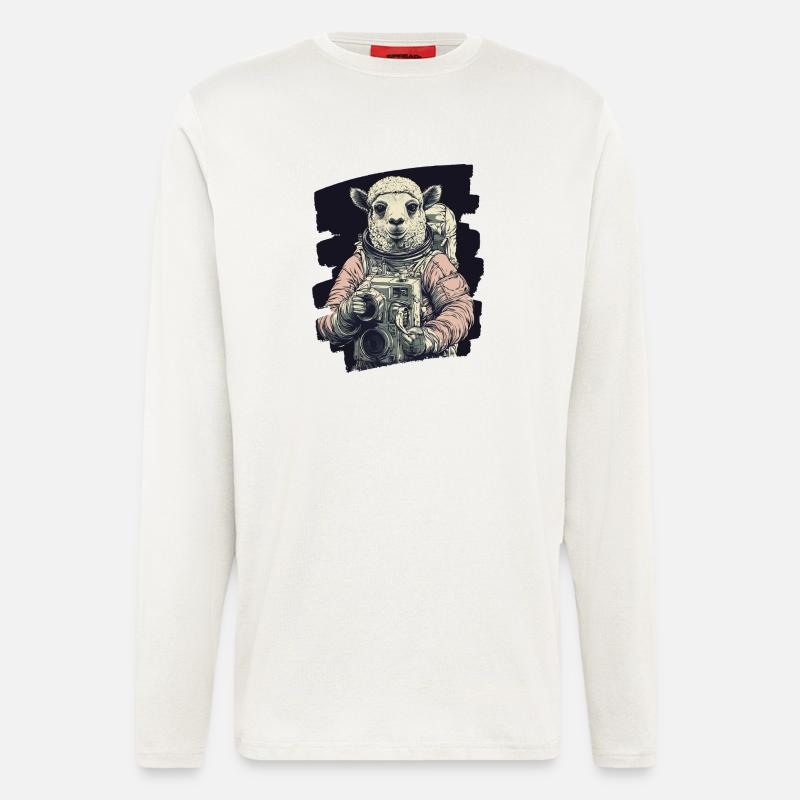 Lama Astronaut - Langarmshirt - made by SPREAD  - OFF WHITE