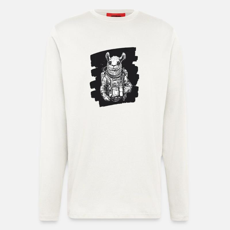 Lama Astronaut - Langarmshirt - made by SPREAD  - OFF WHITE