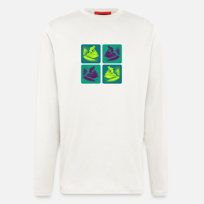 Jetski Splash Art – Neon Ride - Langarmshirt - made by SPREAD  - OFF WHITE
