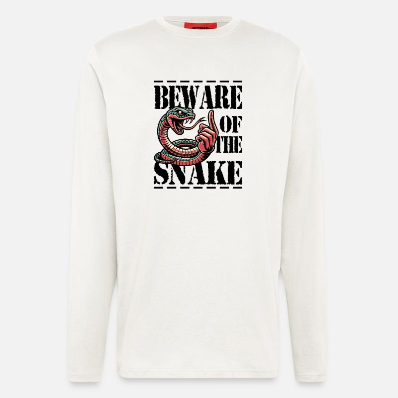 Vorsicht vor der Schlange - Langarmshirt - made by SPREAD - OFF WHITE