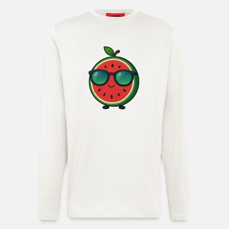 Fruchtige Wassermelone Sommer Spaß Cool Frucht - Langarmshirt - made by SPREAD  - OFF WHITE