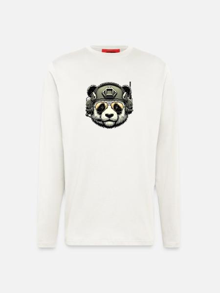 Panda Military Army Design - Longsleeve - made by SPREAD  - OFF WHITE