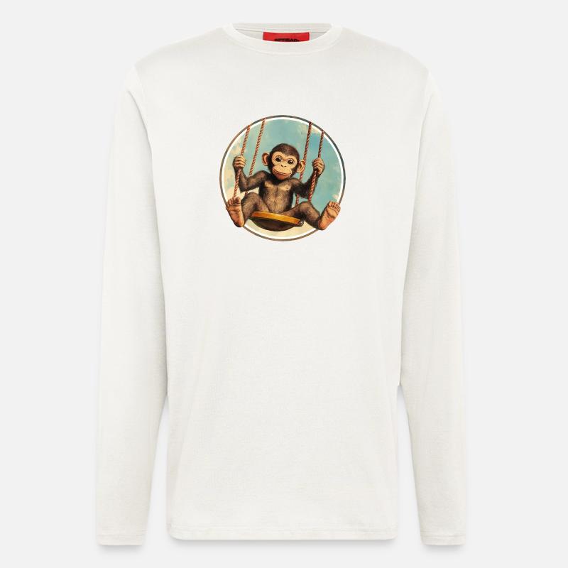 Affenschaukel – Locker bleiben! - Langarmshirt - made by SPREAD  - OFF WHITE