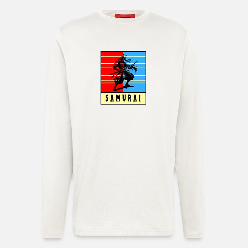 Retro Samurai Warrior - Langarmshirt - made by SPREAD  - OFF WHITE