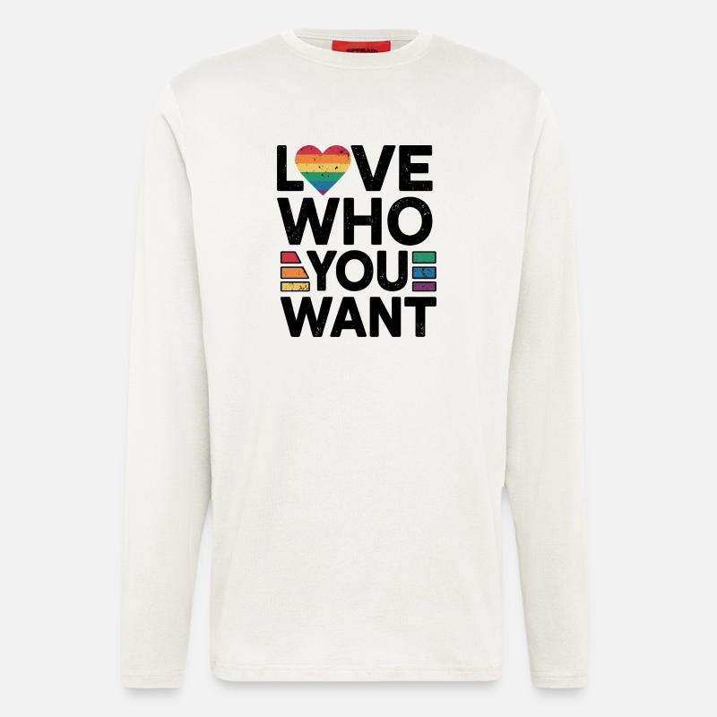 Regenbogenherz Pride Print - Langarmshirt - made by SPREAD  - OFF WHITE