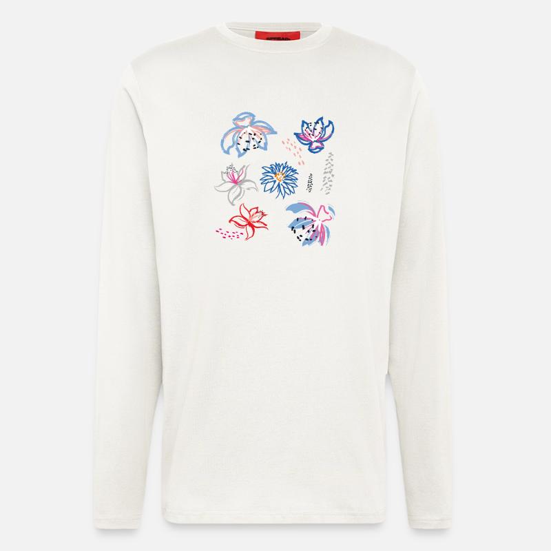 Blumenornament - Langarmshirt - made by SPREAD  - OFF WHITE