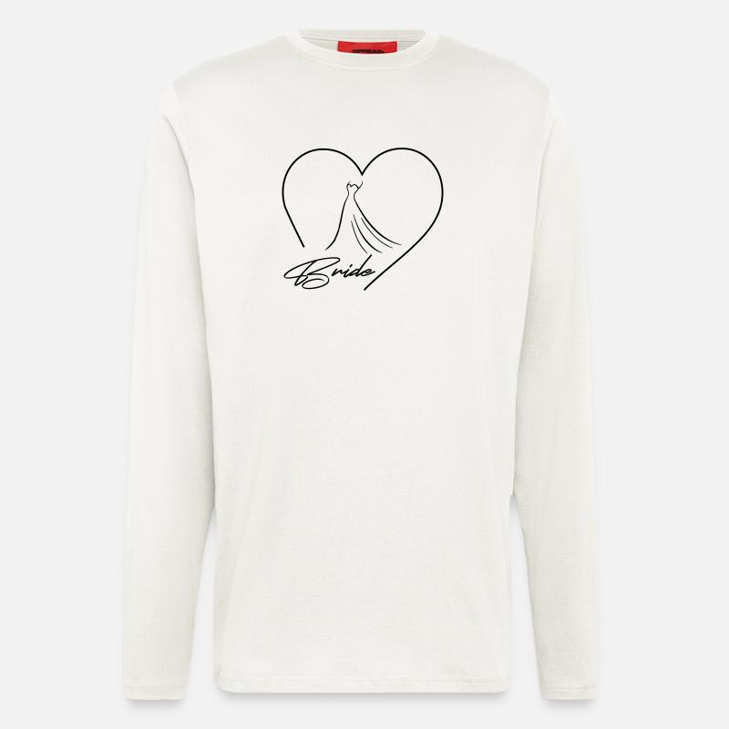 Team Bride! Heart & Wedding Dress, Customizable - Longsleeve - made by SPREAD  - OFF WHITE