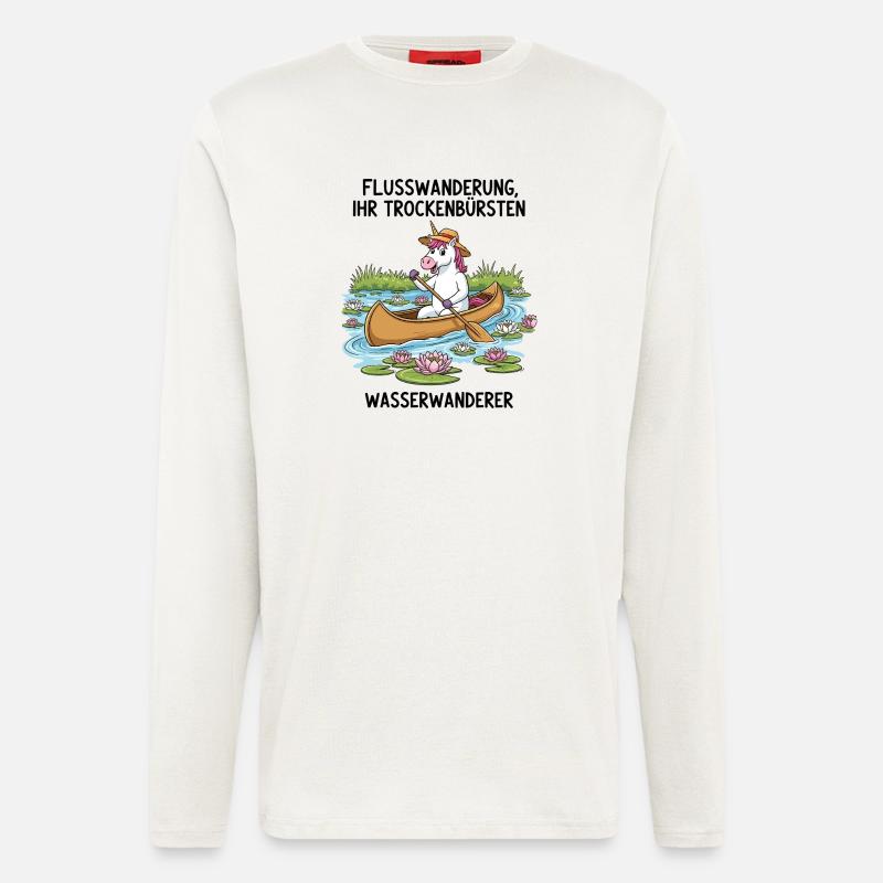 Einhorn Kanufahrt - Langarmshirt - made by SPREAD - OFF WHITE