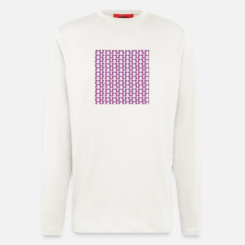 katzenmuster, langhaar katze sitzend, Samtpfote - Langarmshirt - made by SPREAD  - OFF WHITE
