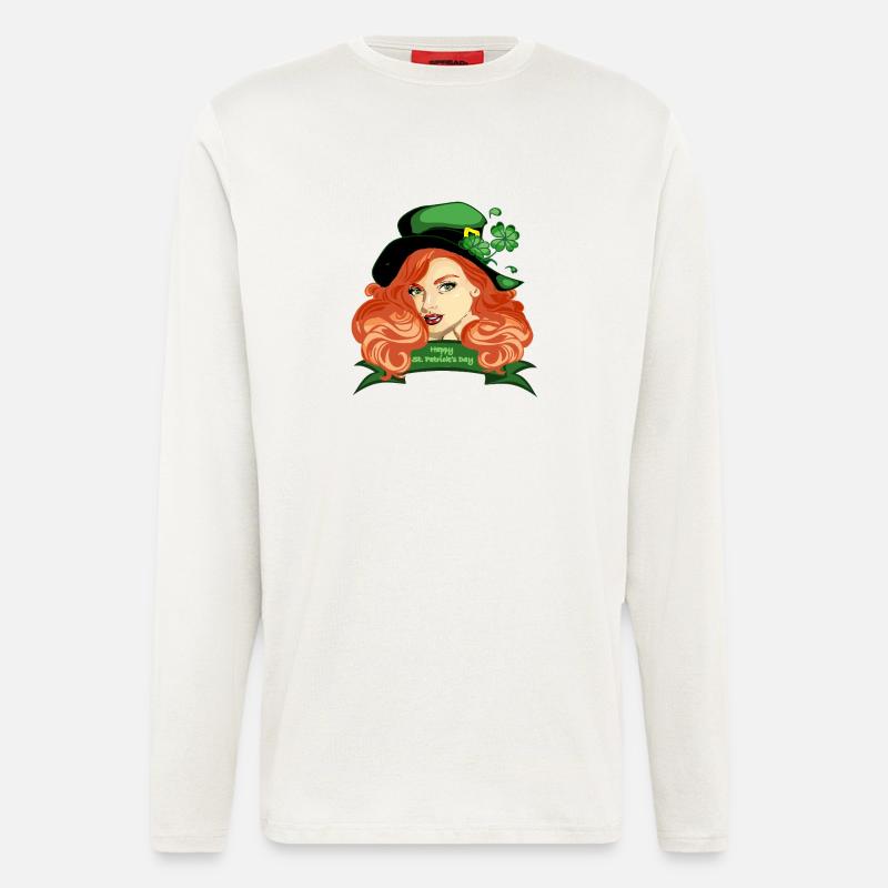 St. Patricks Pinup-Kleeblatthut - Langarmshirt - made by SPREAD  - OFF WHITE