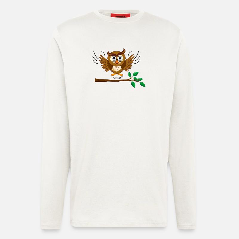 Eule fliegt raus - Langarmshirt - made by SPREAD  - OFF WHITE