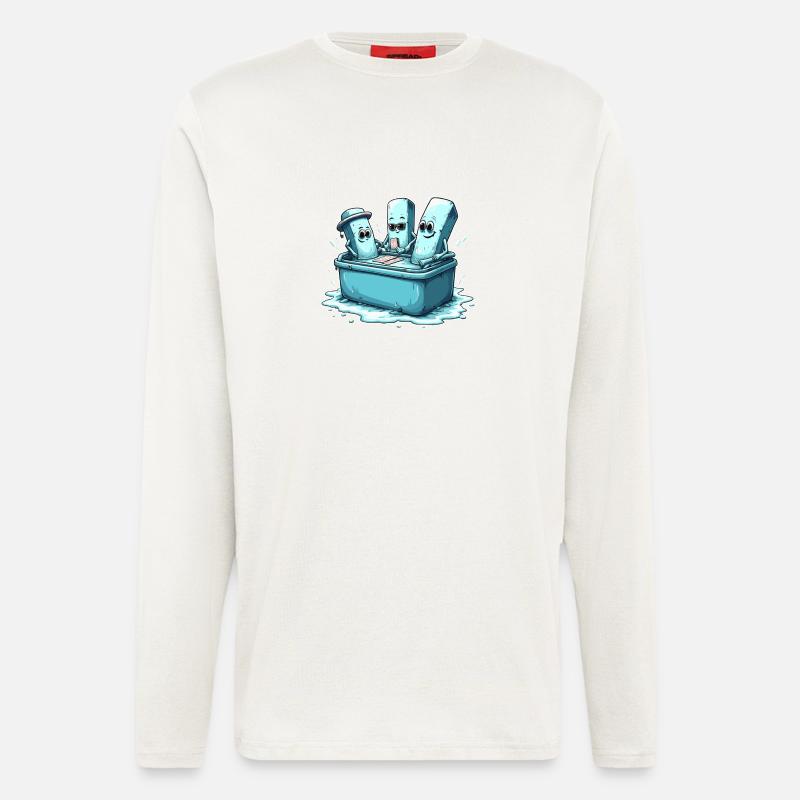 Icecube Lolly Pool Party Design - Langarmshirt - made by SPREAD  - OFF WHITE