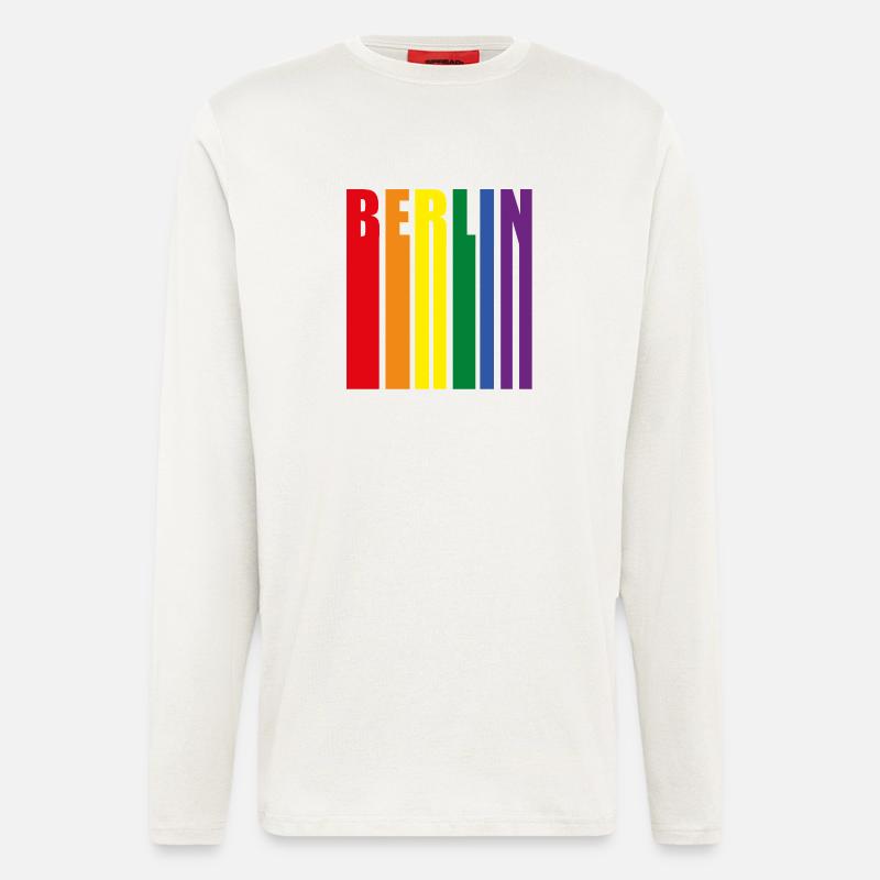 Berlin Regenbogen Pride Geschenk - Langarmshirt - made by SPREAD  - OFF WHITE