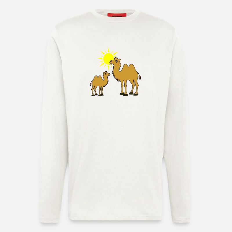 Mutter und Baby Kamel mit Sonne - Langarmshirt - made by SPREAD  - OFF WHITE