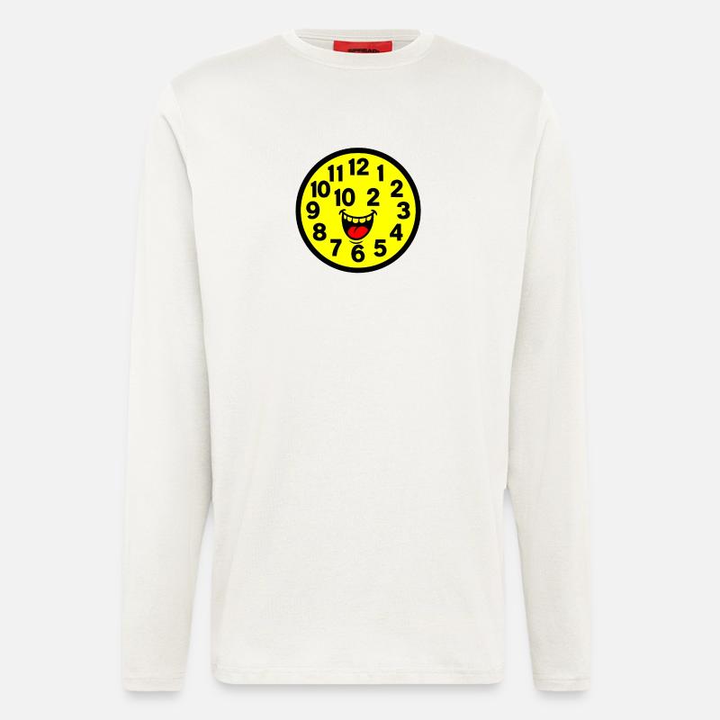 Cheerful Parodized Clock Design - Longsleeve - made by SPREAD  - OFF WHITE