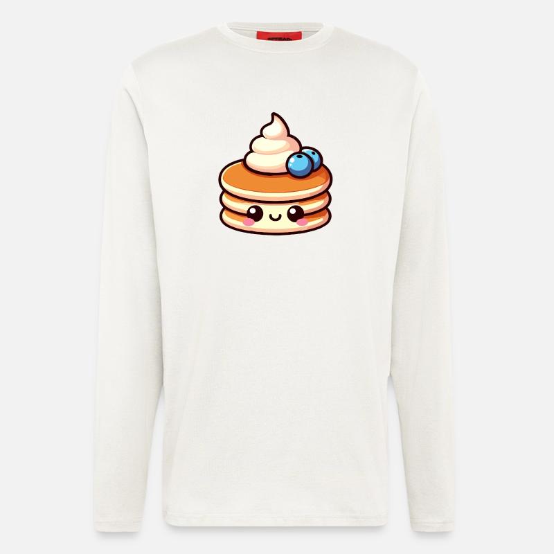 Kawaii Pancake Charakter-Design - Langarmshirt - made by SPREAD - OFF WHITE