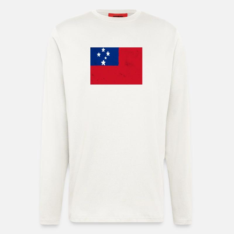 Flagge von Samoa - Langarmshirt - made by SPREAD  - OFF WHITE